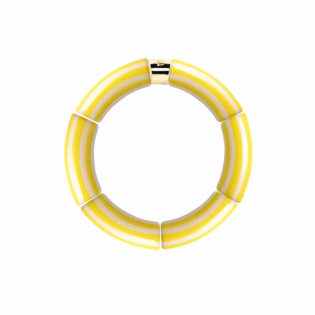 Bracelet Pipoca Brasil Riviera Amarelo jaune lumineux