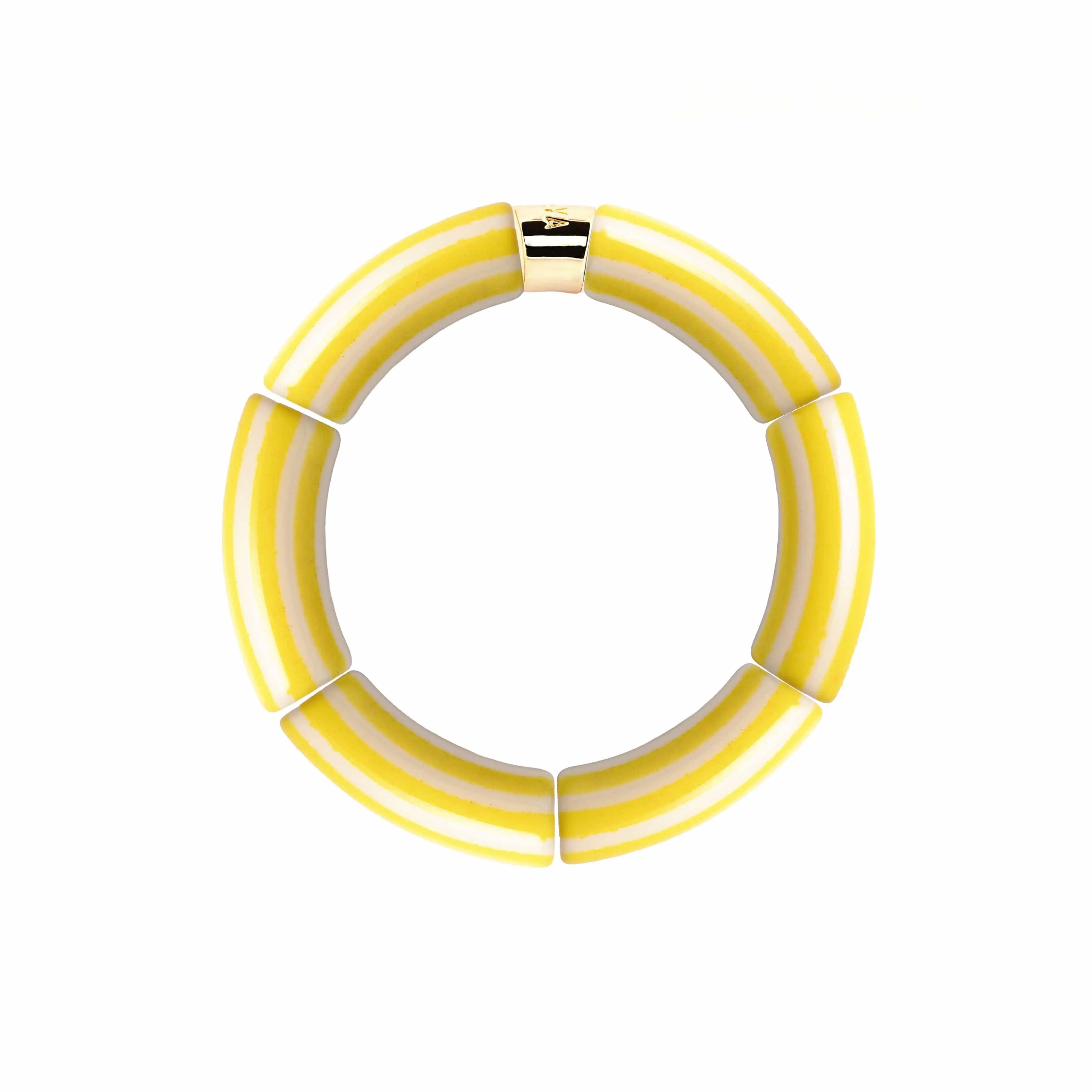 Bracelet Pipoca Brasil Riviera Amarelo jaune lumineux