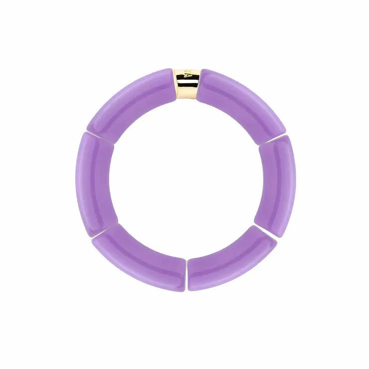 Bracelet perles rayées lila – Collection Brasil Riviera