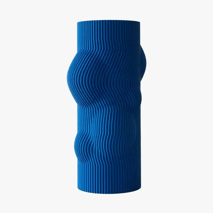 Vase Ripple bleu électrique design sculptural 15 cm