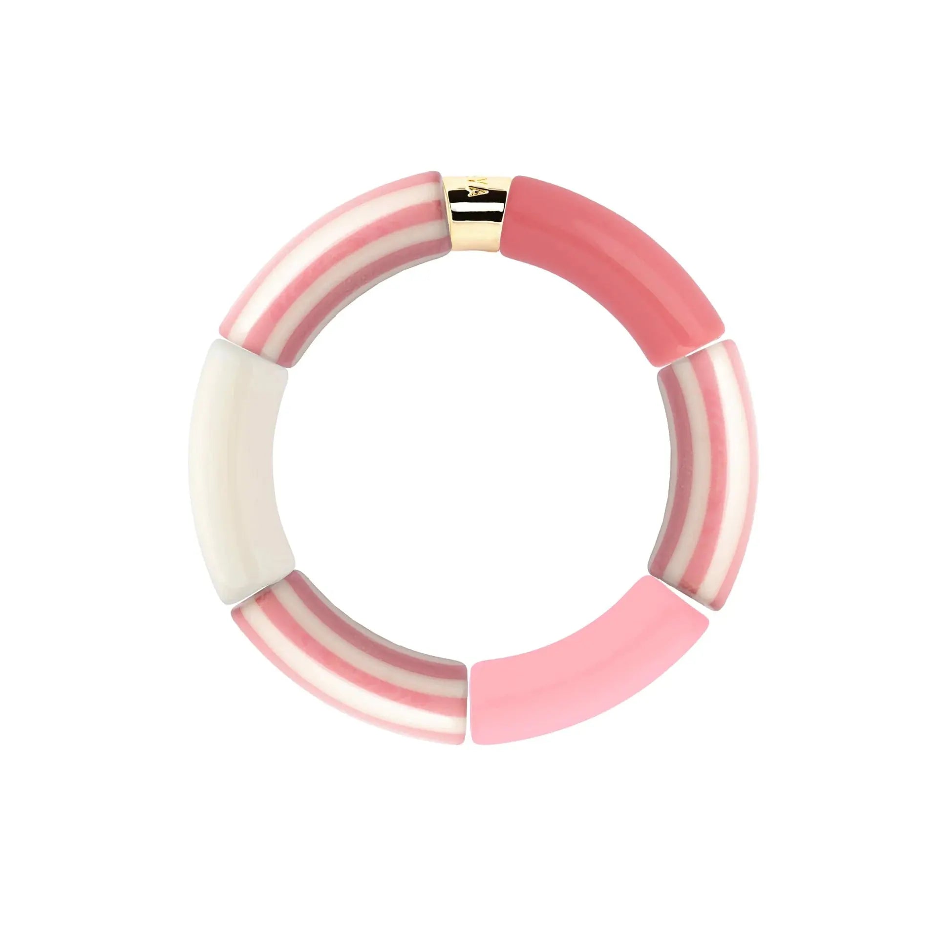 Bracelet perles rayées rosado – Collection Brasil Riviera