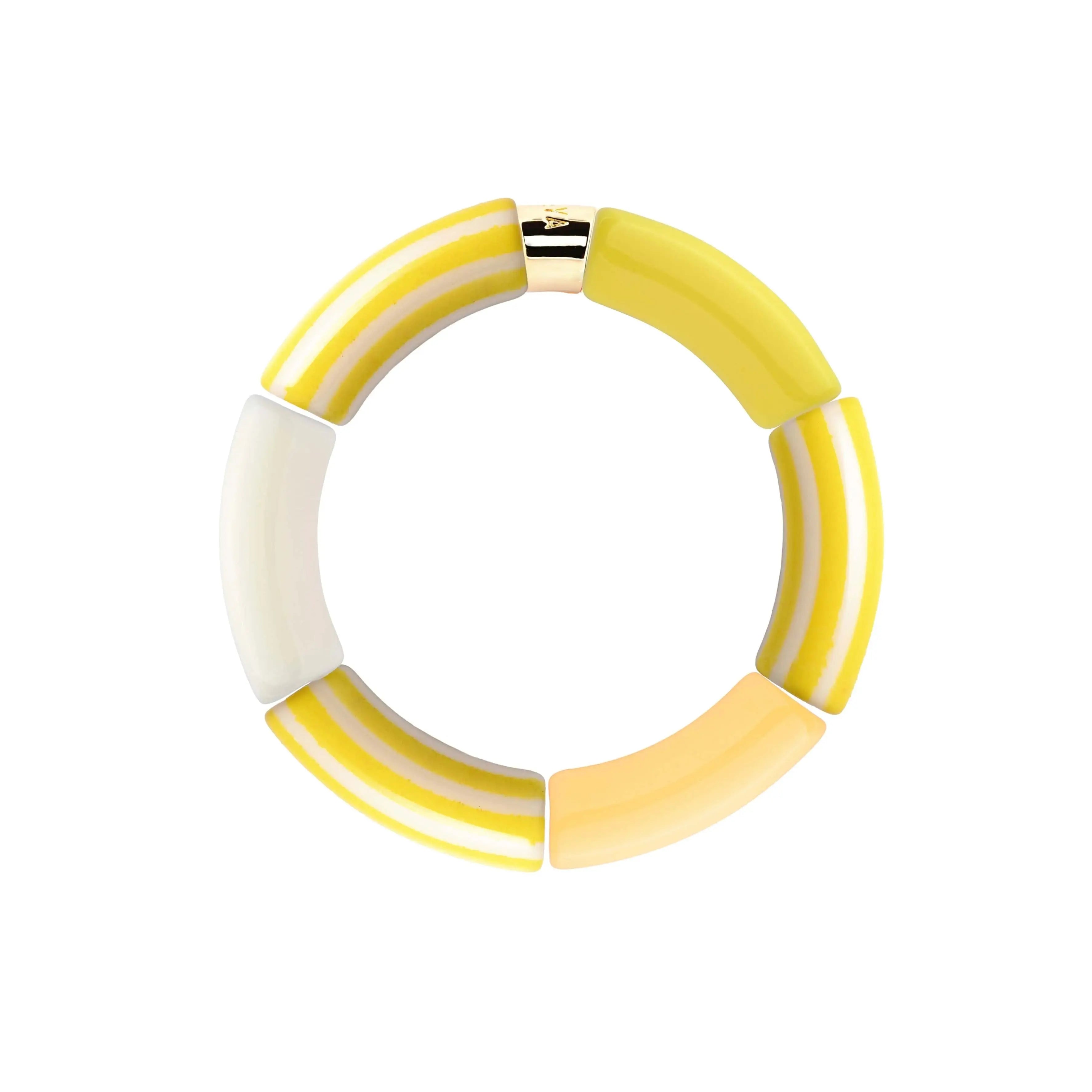 Bracelet Pipoca Brasil Riviera Amarelo jaune lumineux