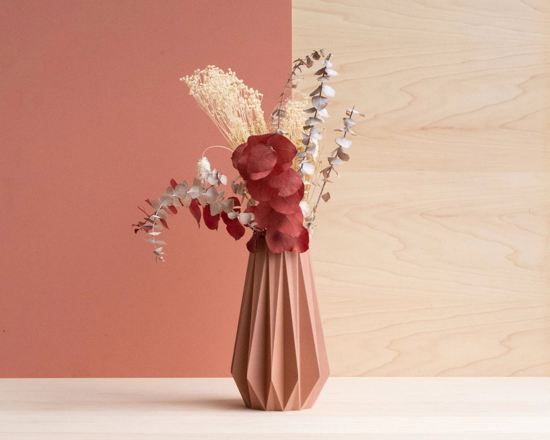 Vase origami fleurs séchées design minimaliste Minimum design