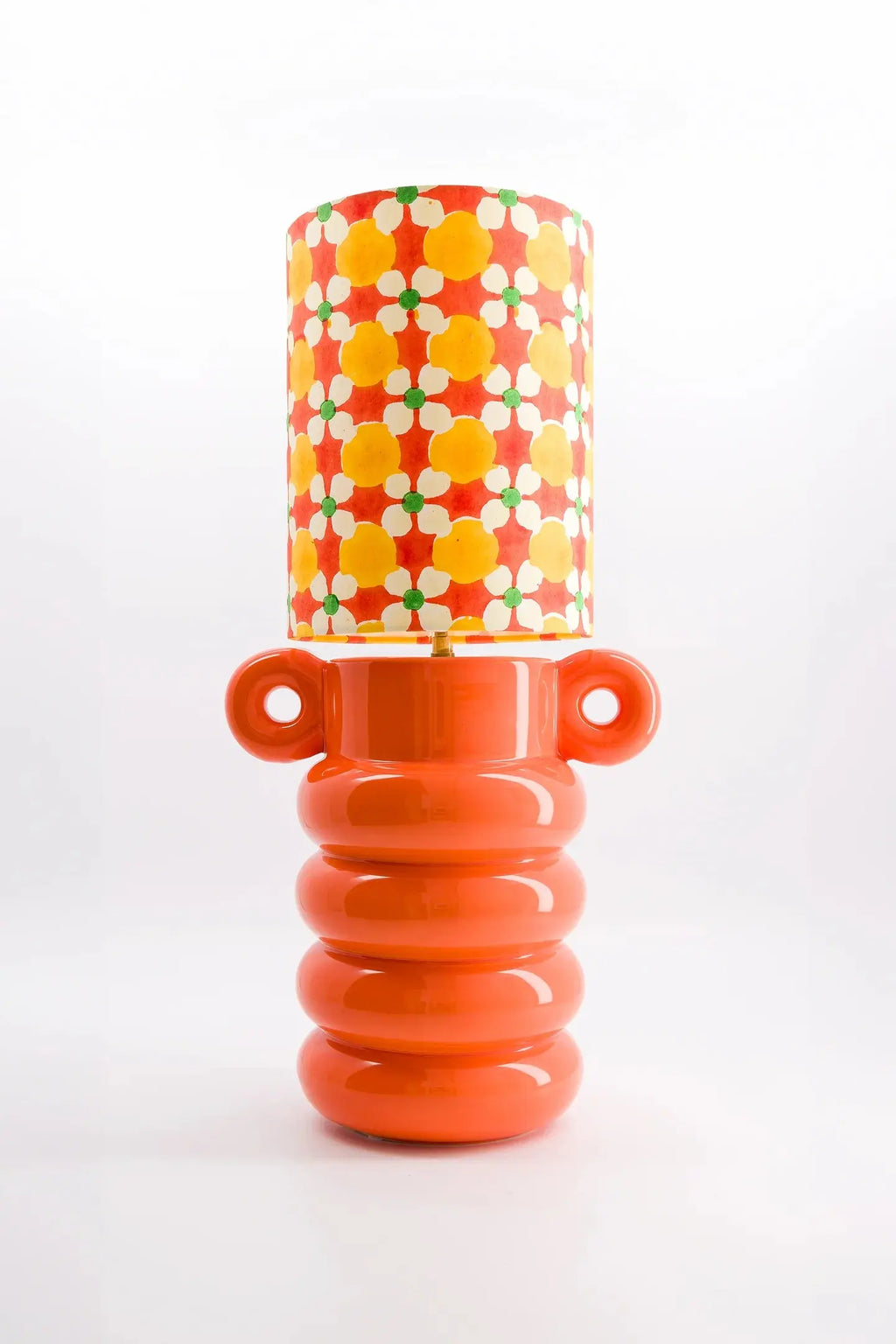 Pied de lampe en faïence émaillée fabriqué au Portugal