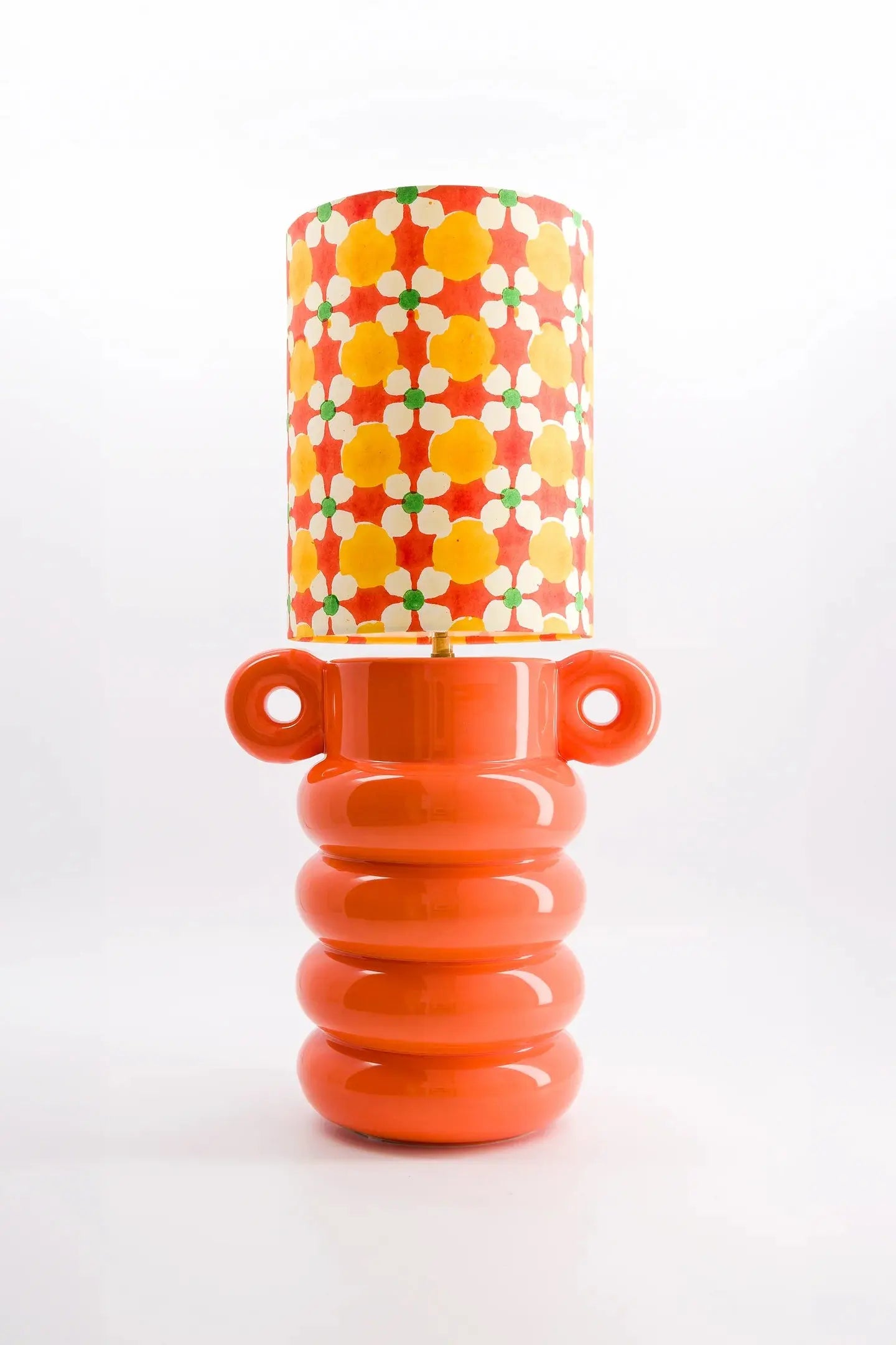 Pied de lampe en faïence émaillée fabriqué au Portugal
