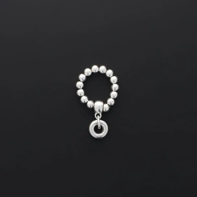 Bague en perles en plaqués argent Secret de cuir Secret de cuir