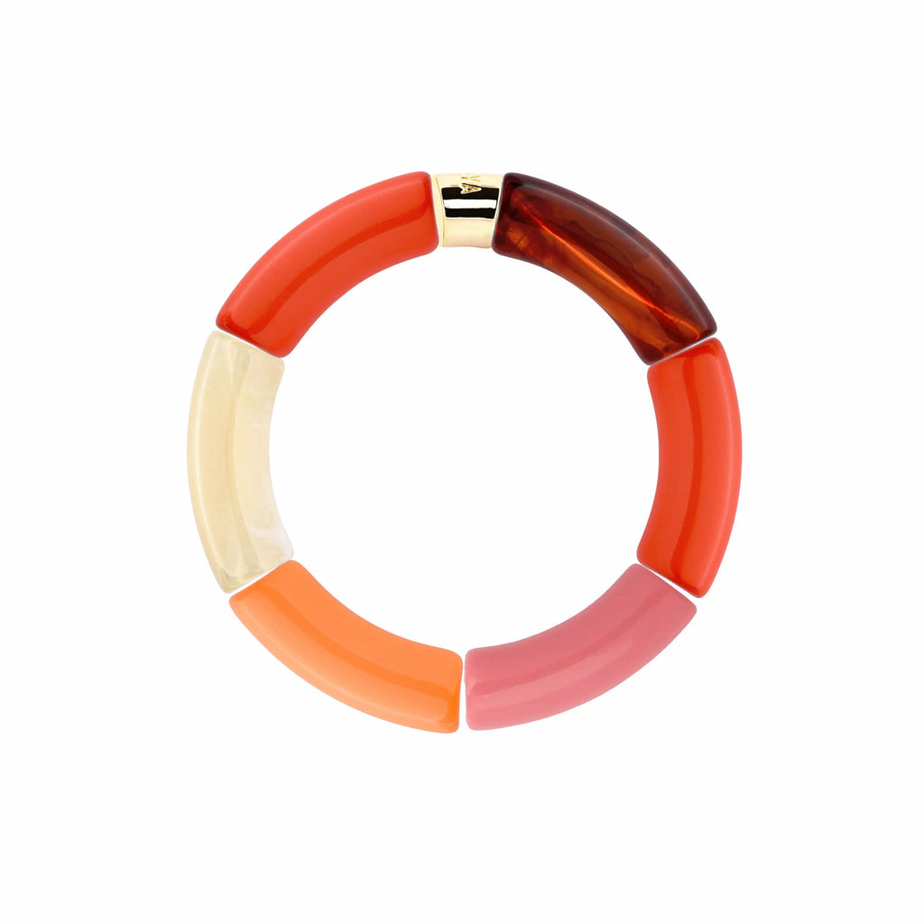 Bracelet Pipoca Fogo aux perles corail et ambre