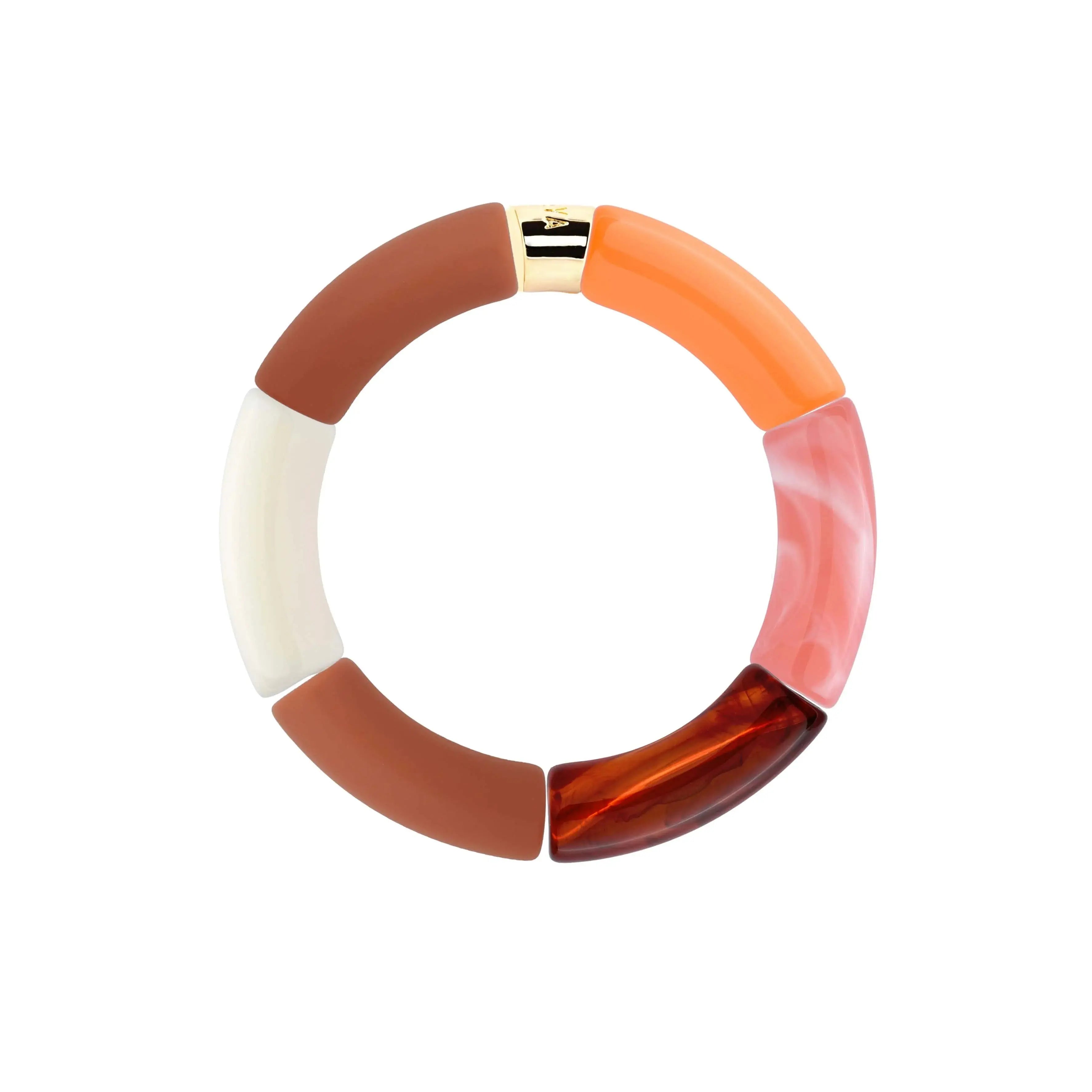 Bracelet Pipoca Fogo aux perles corail et ambre