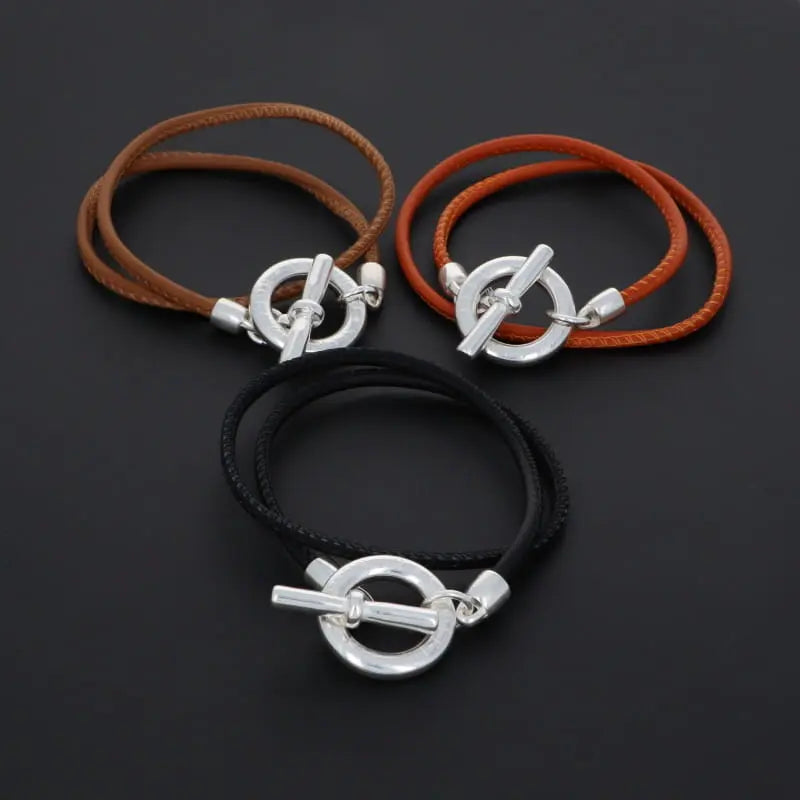 Bracelet cuir noir secret de cuir Secret de cuir