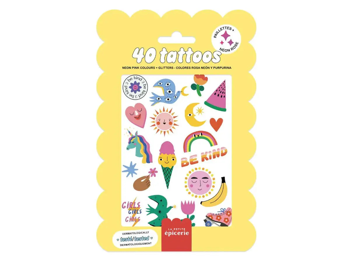 Tatouages temporaires enfant – Pochette fun colorée La petite épicerie
