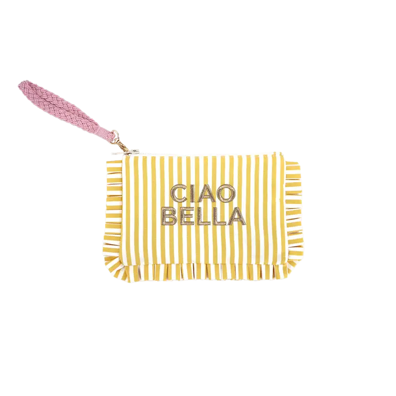Pochette froufrous brodée élégante et tendance