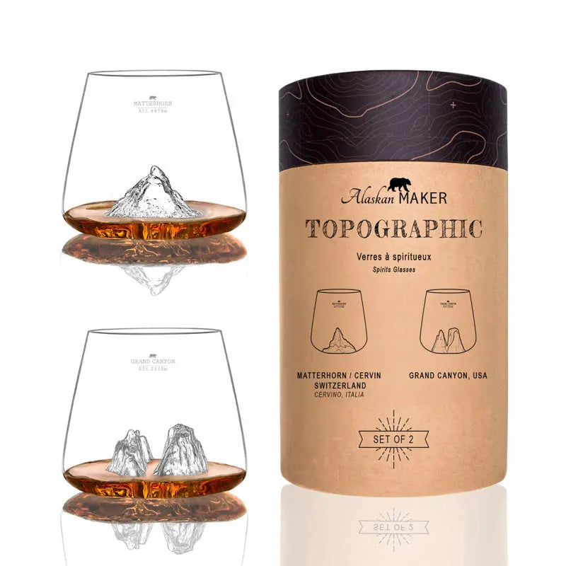 Set de 2 verres Topographic : Grand Canyon & Matterhorn - Alaskan alaskan maker