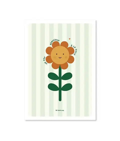 Affiche A3 Jolie fleur Petit coq