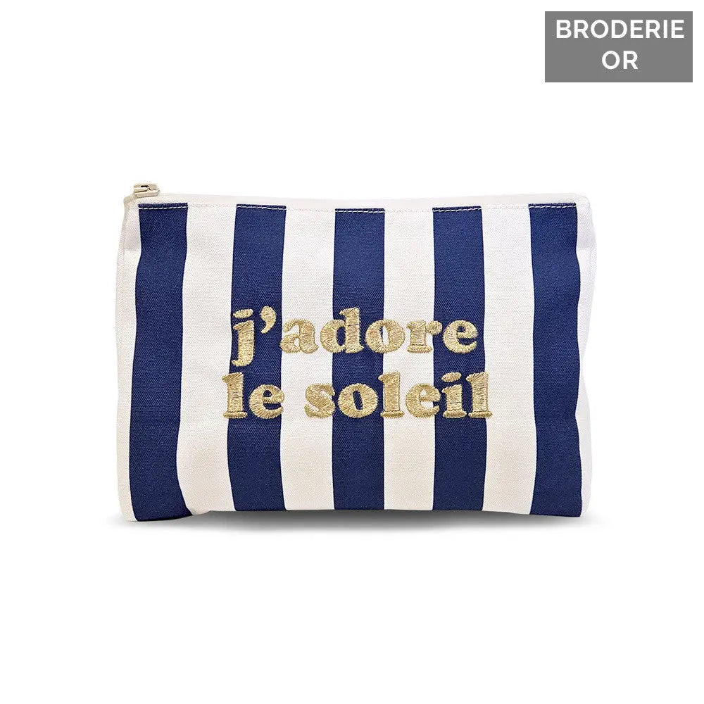 Pochette trapèze brodée outdoor élégante