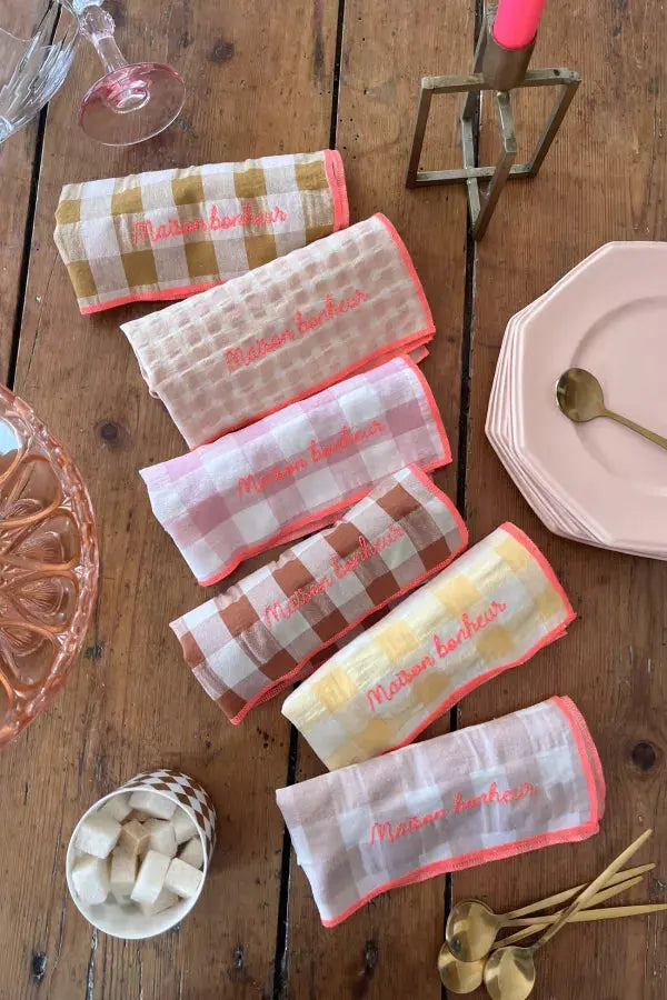 Lot de 6 serviettes de table Maison du bonheur Barnabé aime le café Barnabé aime le café