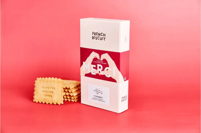 Biscuits message merci – Boîte de 12 biscuits gourmands French biscuits