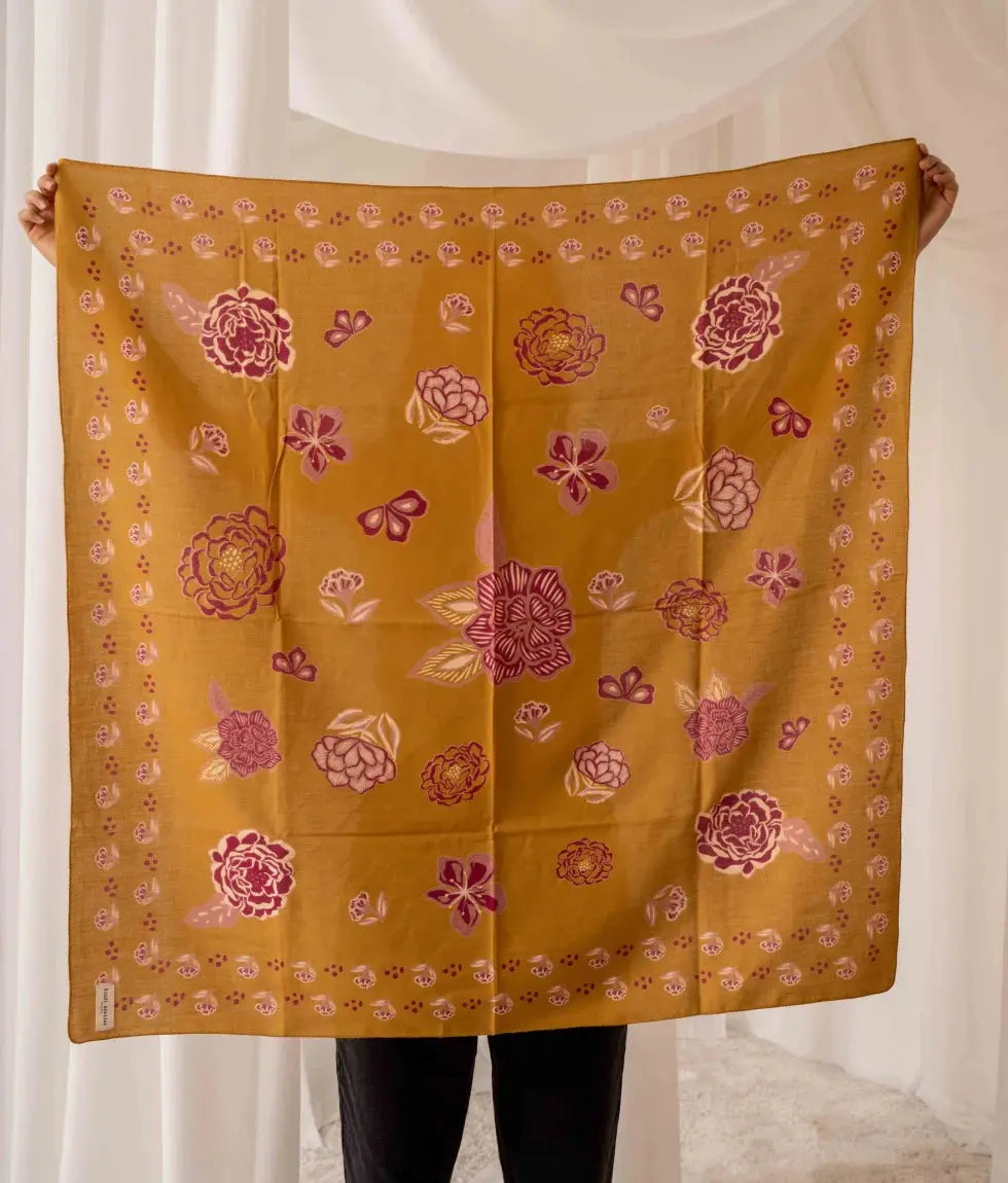 Grand foulard Indien - Mindi Cassonade - Bindi Bindi atelier