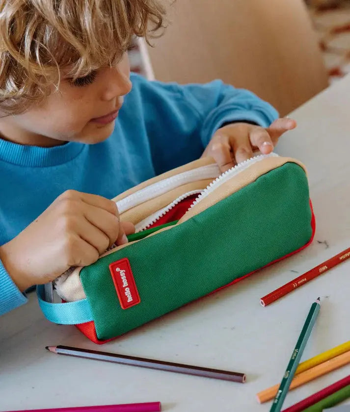 Trousse scolaire enfant double compartiment Léopard