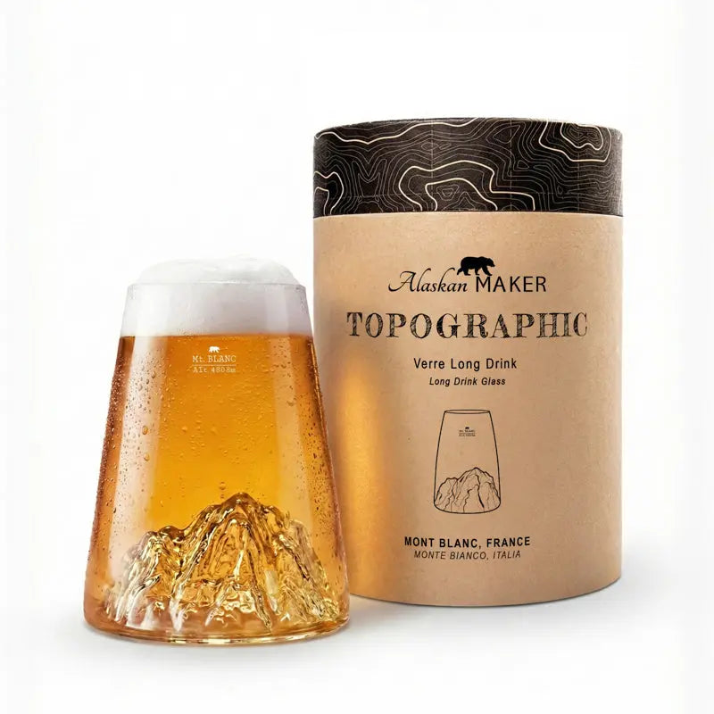 Verre design TOPOGRAPHIC - Mt Blanc - Alaskan maker alaskan maker