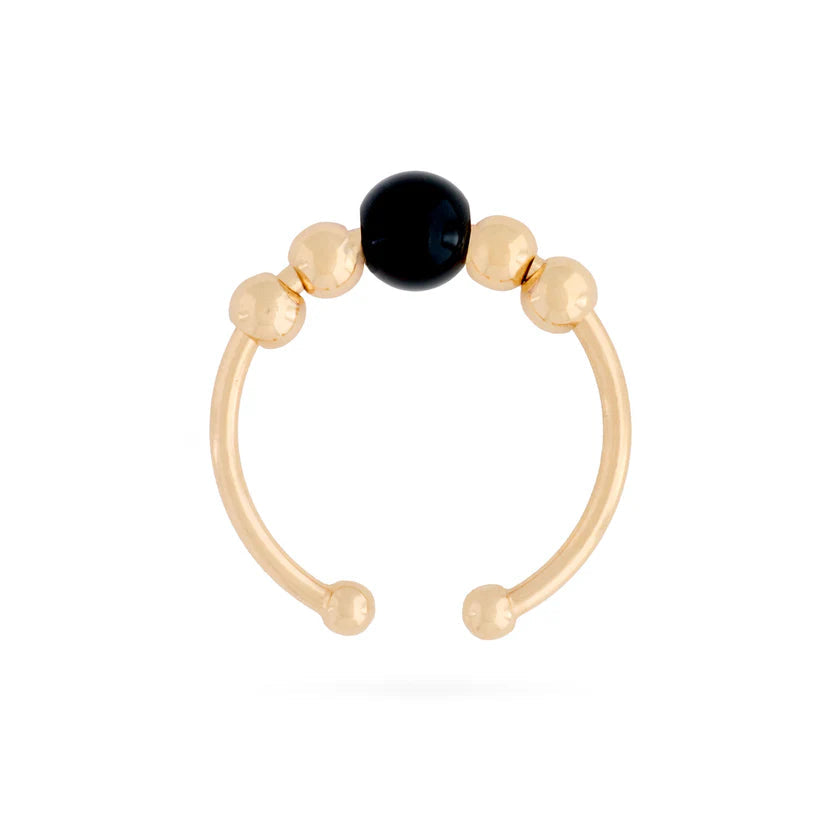 Bague anti stress femme Chill Pop avec pierre Onyx Lullie