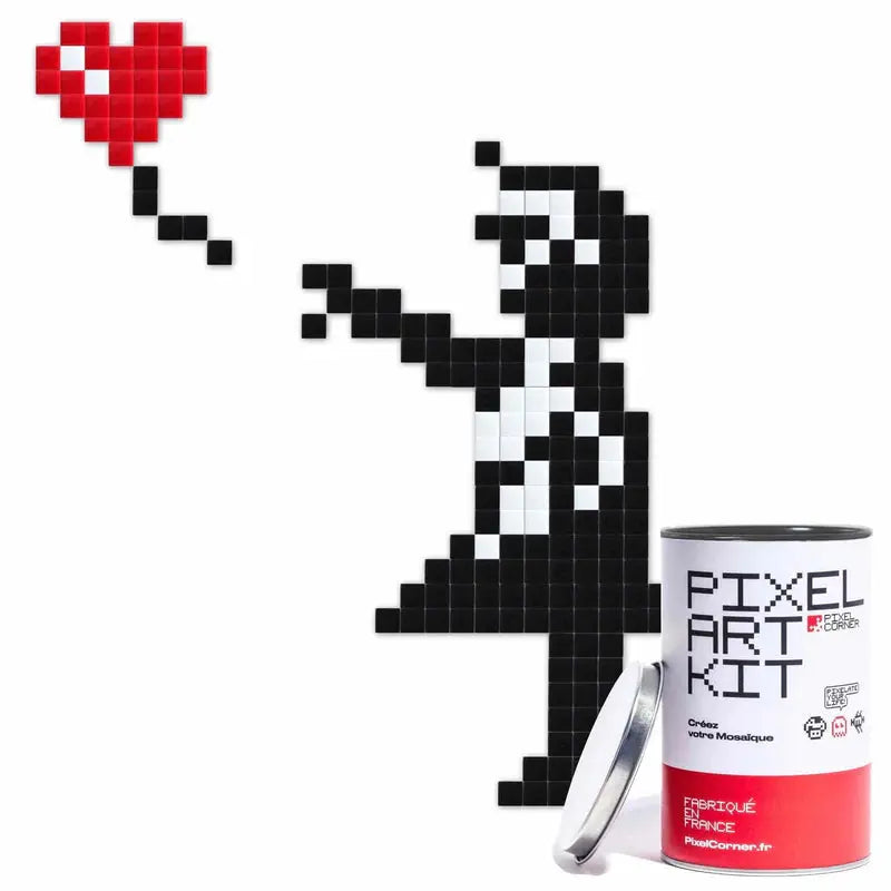 Pixel art street art Big Girl w/o Balloon – Décoration murale design Pixel corner