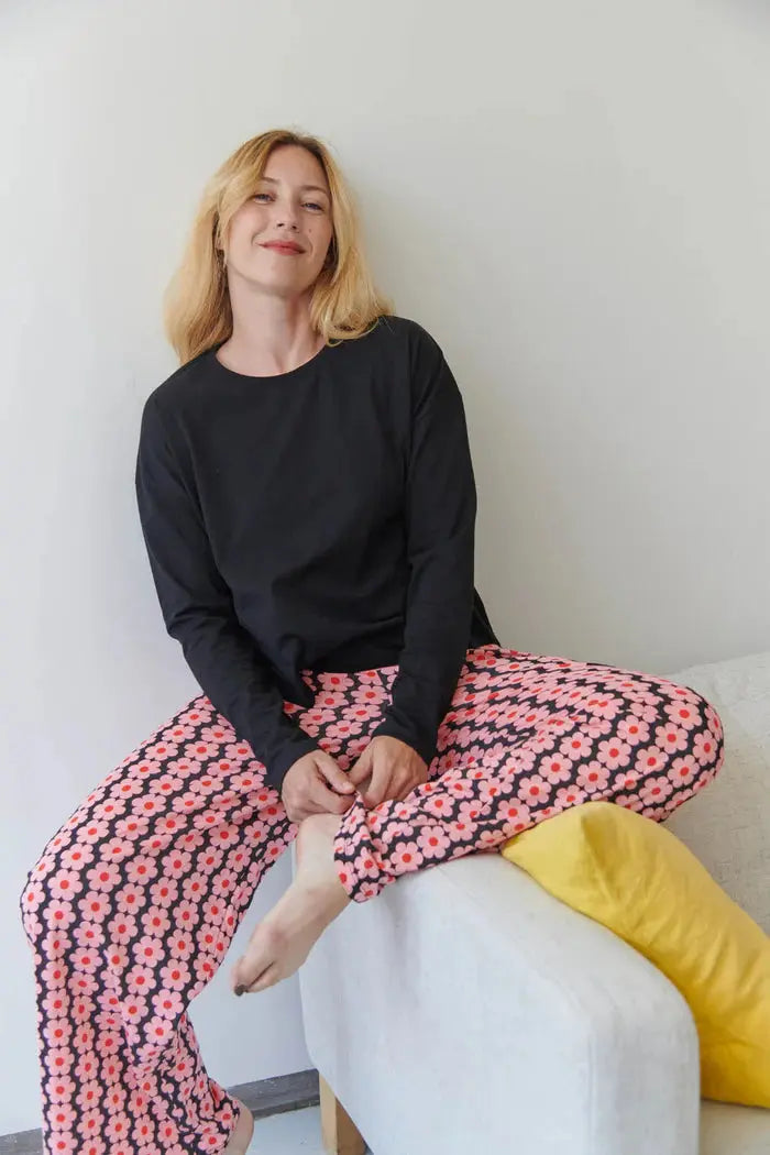 Pyjama manches longues Monique noir We Are Jolies