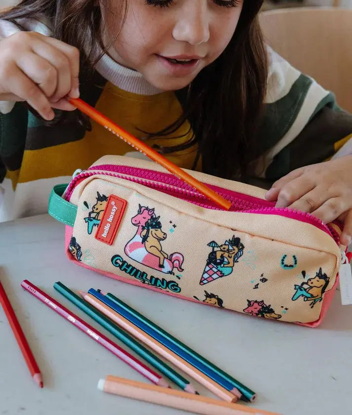 Trousse scolaire enfant double compartiment Léopard