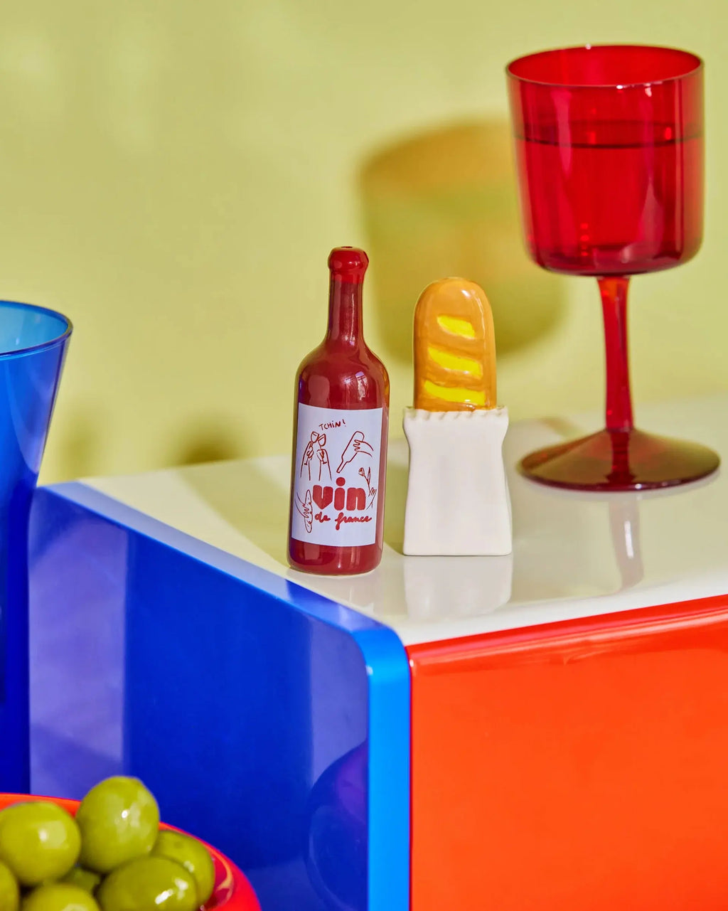 Salière poivrière baguette et vin en céramique Fluid Market