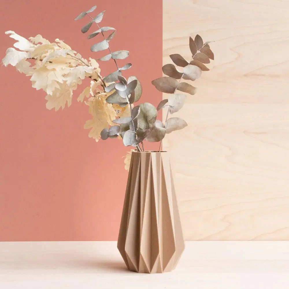 Vase ORIGAMI 15cm Naturel Minimum design