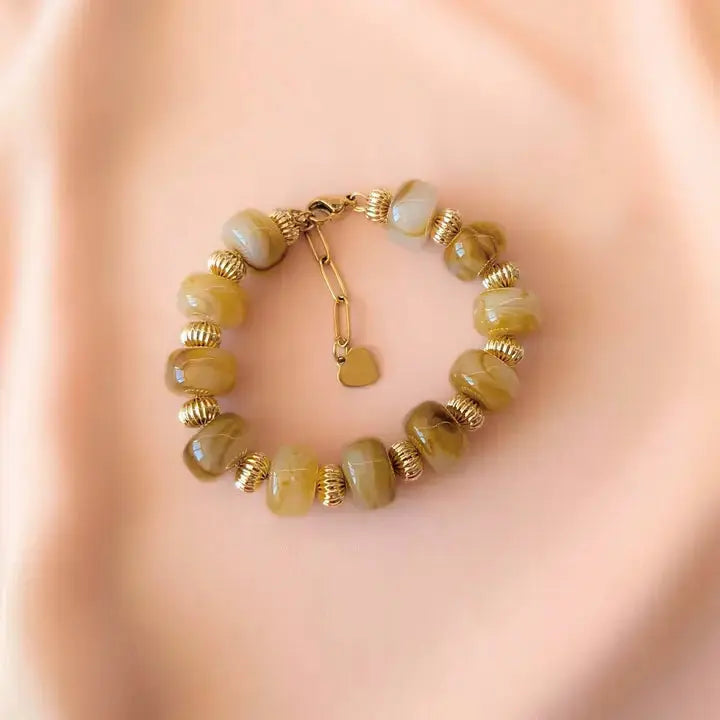 Bracelet perles marbrées GIGI – Bijou coloré fabriqué en France