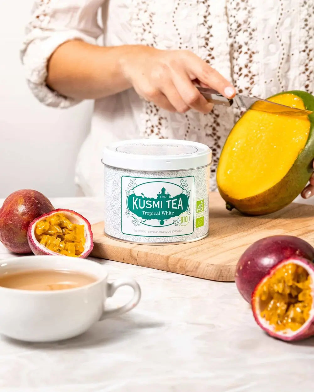 Thé blanc mangue passion bio Tropical White kusmi tea