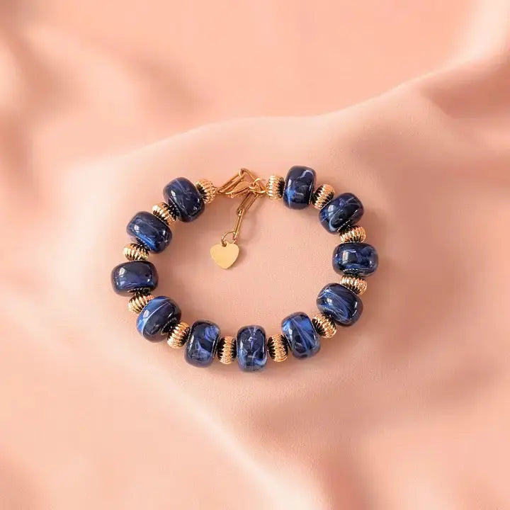 Bracelet perles marbrées GIGI – Bijou coloré fabriqué en France