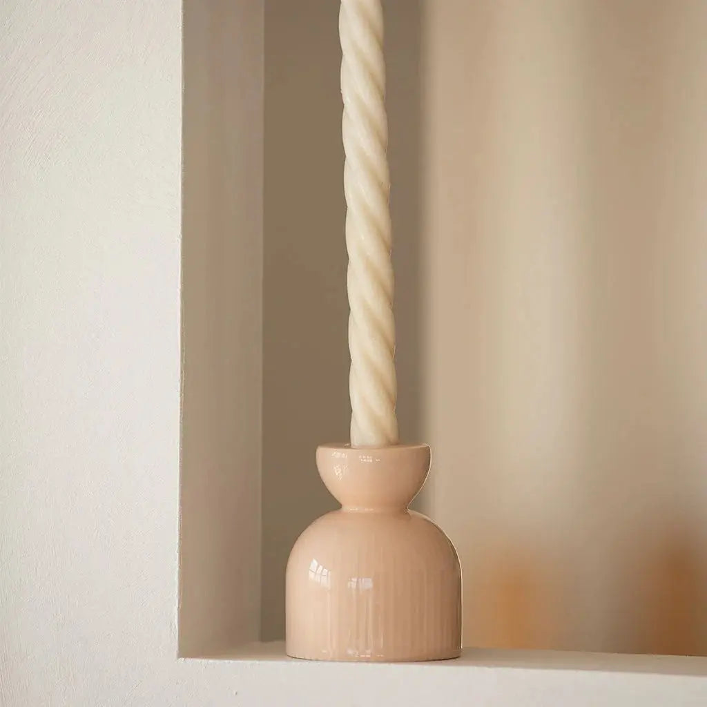 oustao Bougeoir en céramique Lus - Poudré oustao