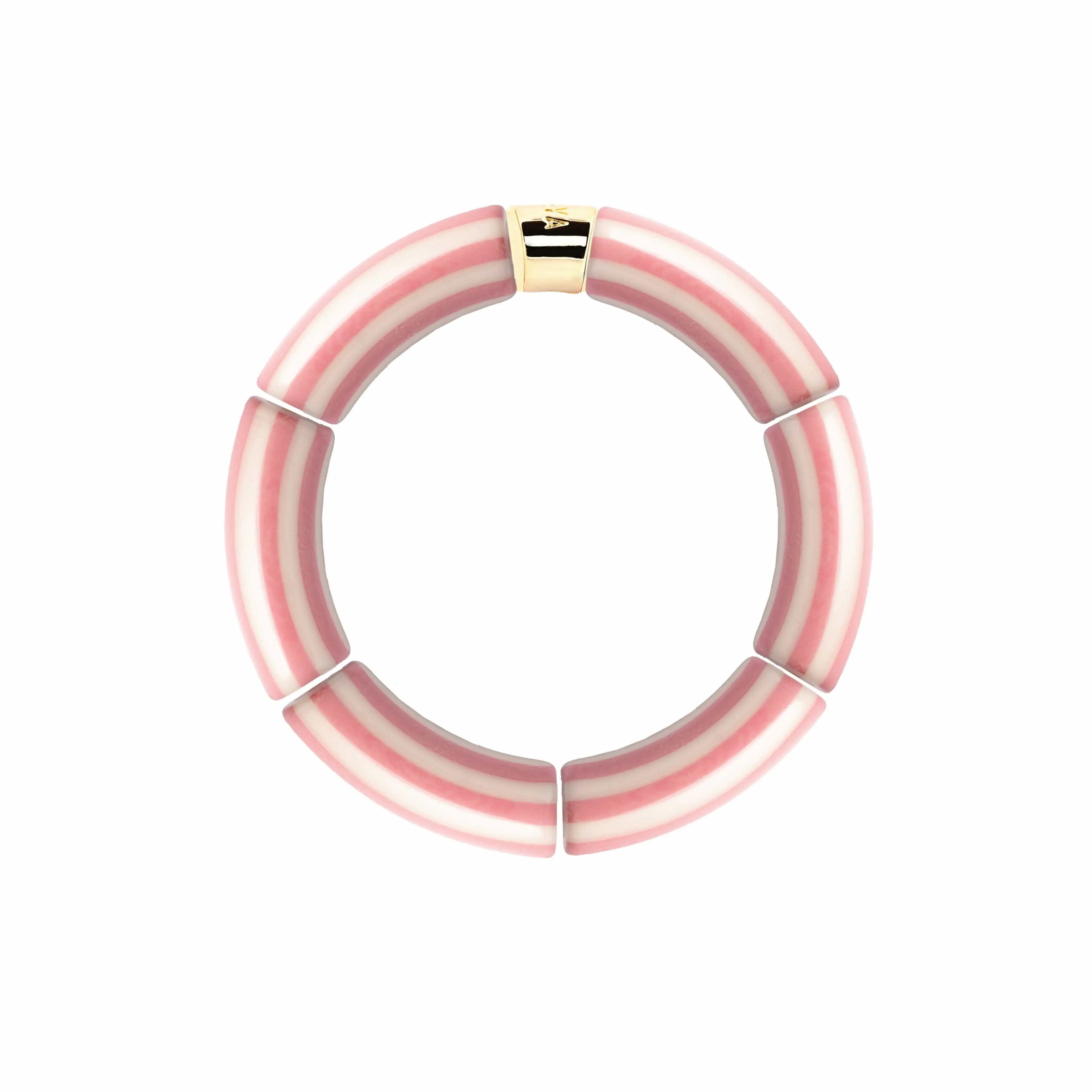 Bracelet perles rayées rosado – Collection Brasil Riviera