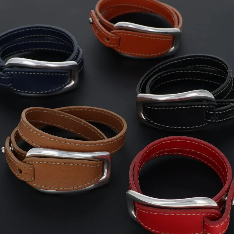 Bracelet cuir épais double tour secret de cuir Secret de cuir