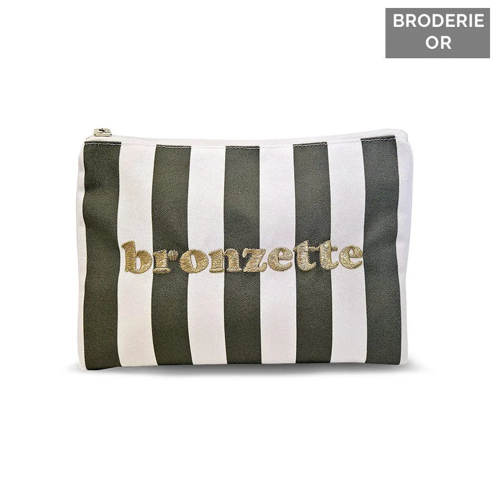 Pochette trapèze brodée outdoor élégante