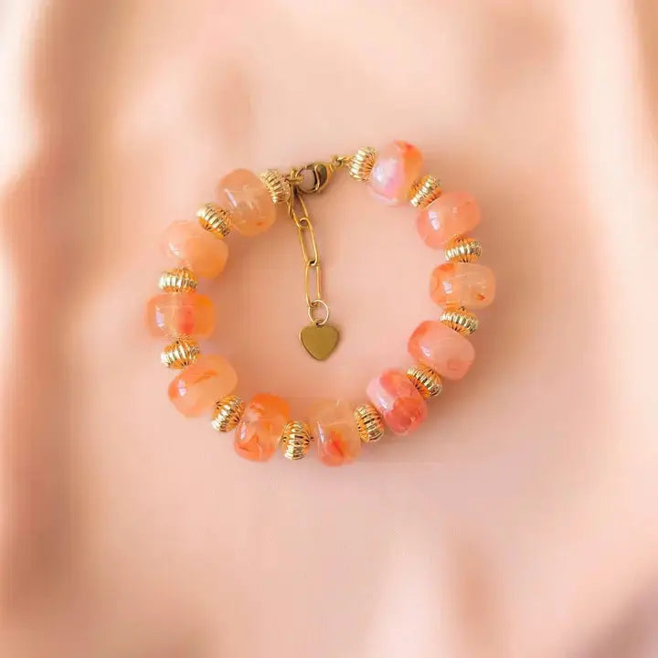 Bracelet perles marbrées GIGI – Bijou coloré fabriqué en France