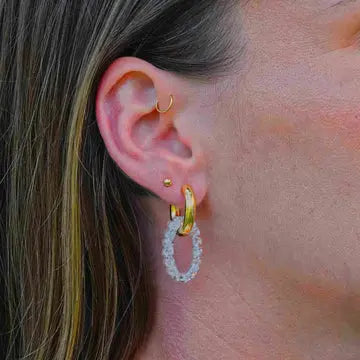 Créoles ovales en résine époxy et acier inoxydable doré ou argenté Les Nicolettes
