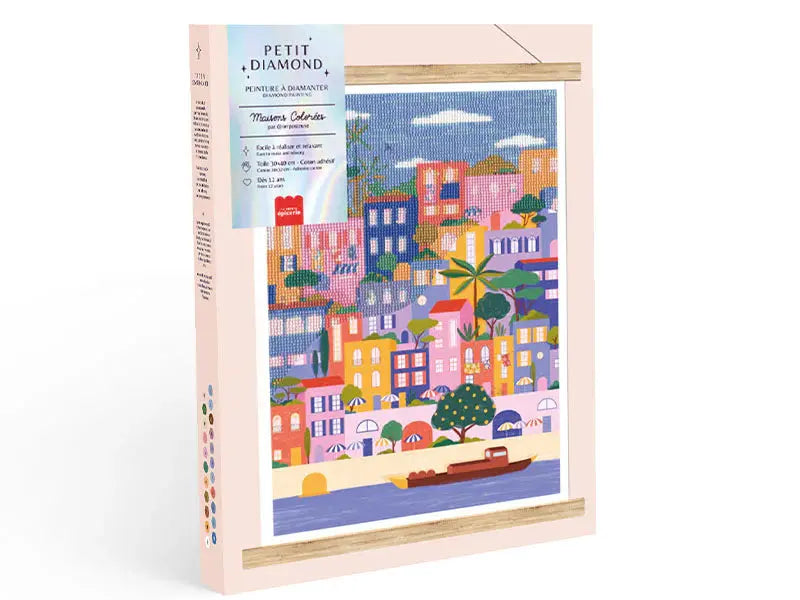 Kit diamond painting maisons colorées – Petit Diamond La Petite Épicerie La petite épicerie