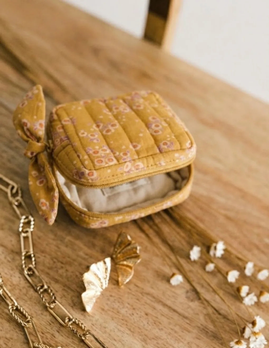 Étui à bijoux femme / porte monnaie Bindi Atelier – Coton matelassé imprimé Bindi atelier
