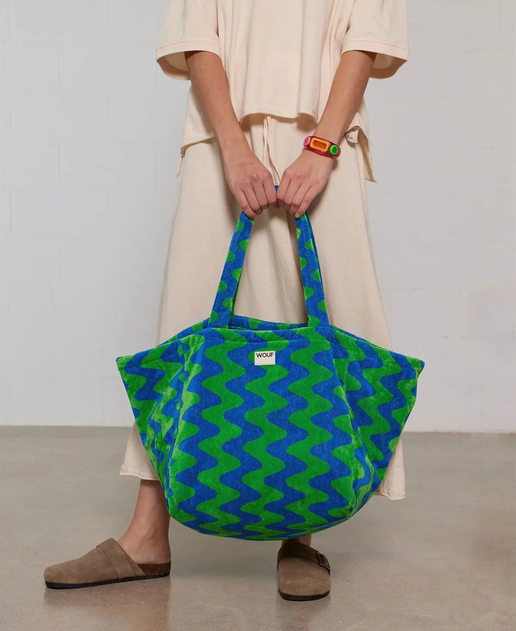 Grand tote bag coton bio Goa en tissu éponge