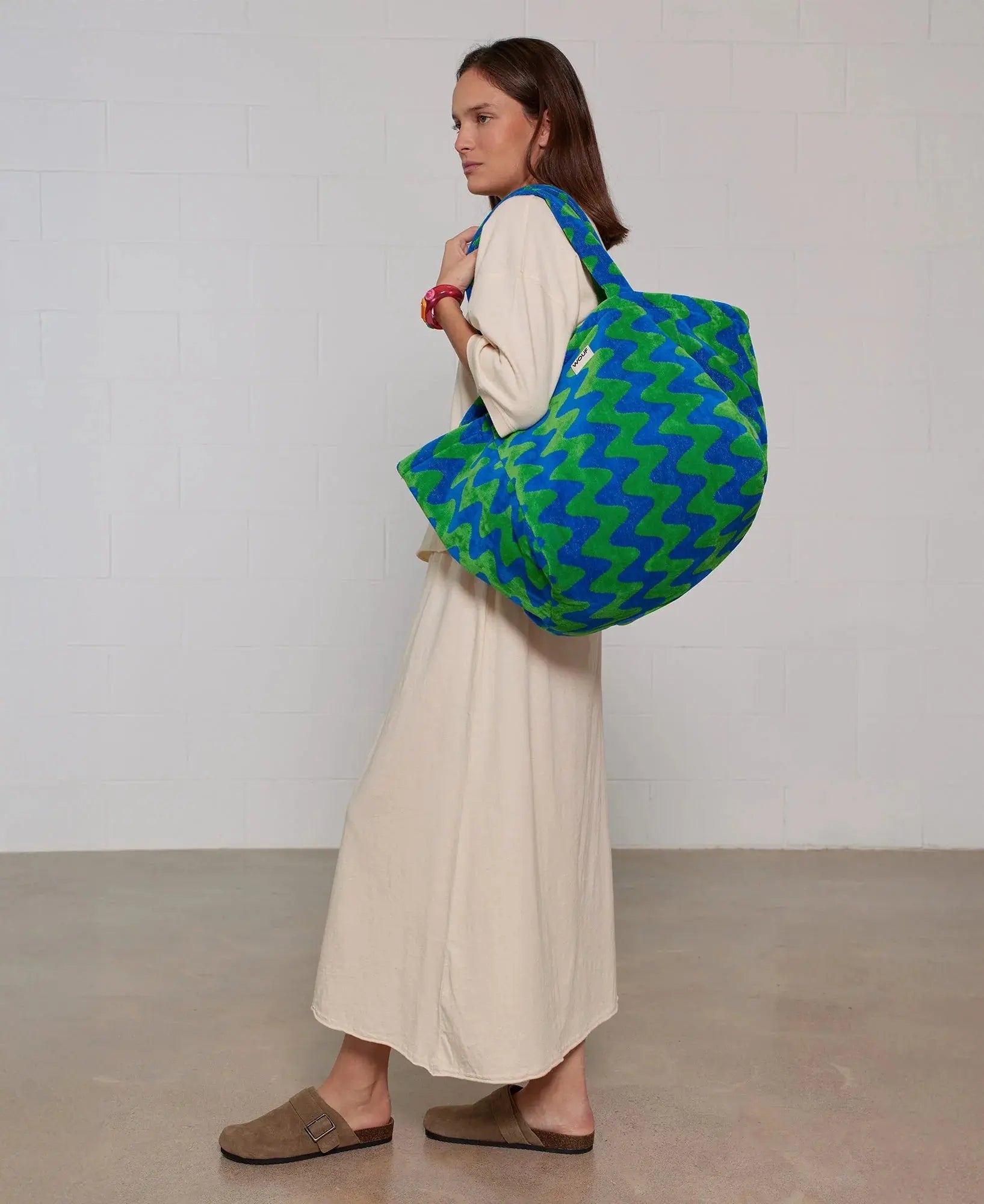 Grand tote bag coton bio Goa en tissu éponge