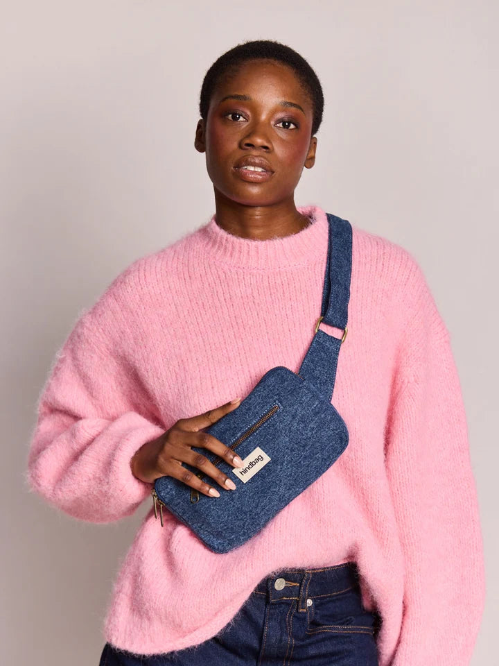 Sac banane Harry Denim gris foncé – modèle rectangulaire Hindbag Hindbag