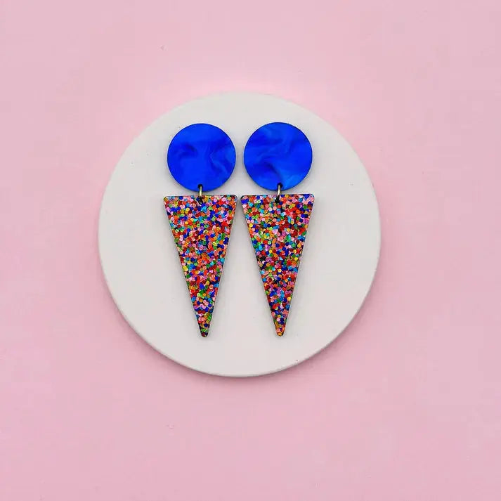 Studio Annette Boucles d’oreilles Joséphine bleu et confettis - Les curieuses