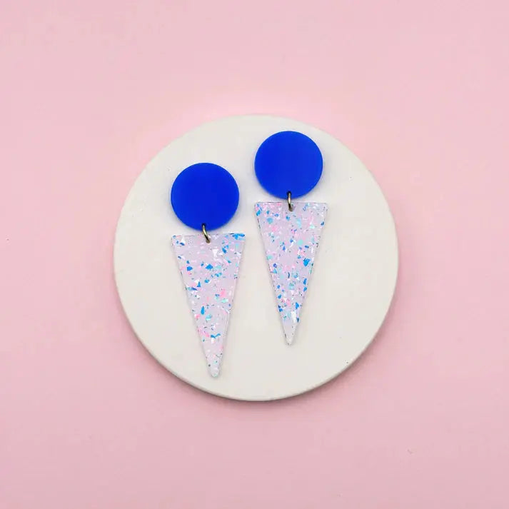 Studio Annette Boucles d’oreilles Joséphine bleu et confettis - Les curieuses