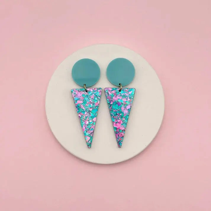 Studio Annette Boucles d’oreilles Joséphine bleu et confettis - Les curieuses
