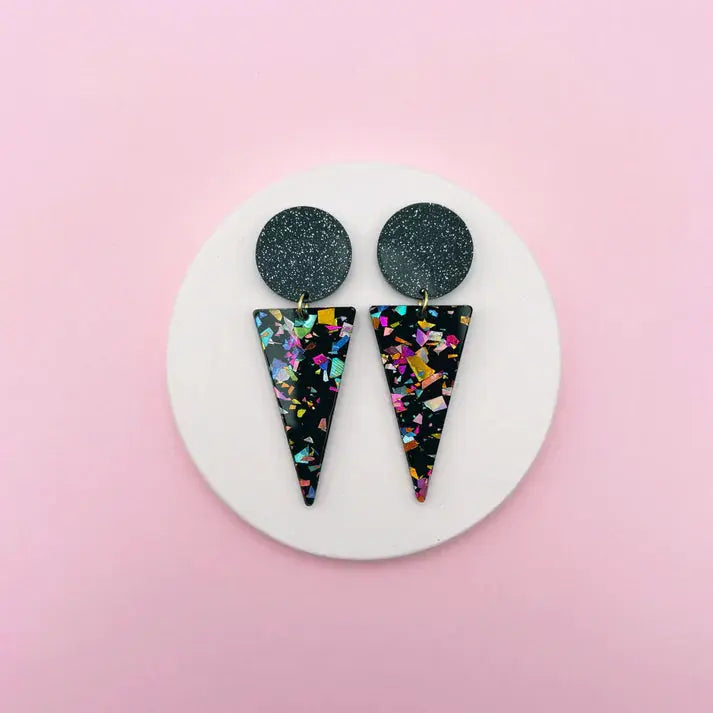 Studio Annette Boucles d’oreilles Joséphine bleu et confettis - Les curieuses
