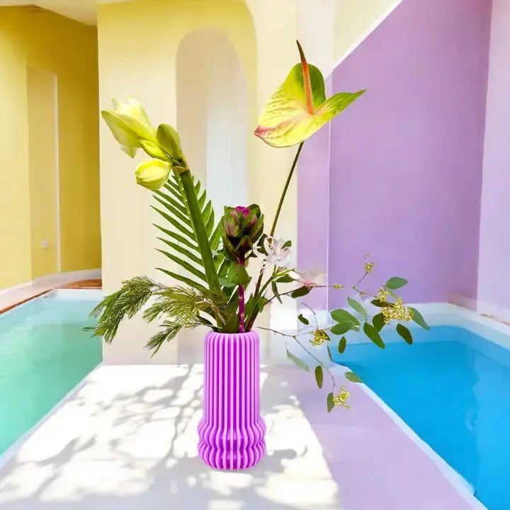 Vase imprimé 3D PLA design écologique et coloré