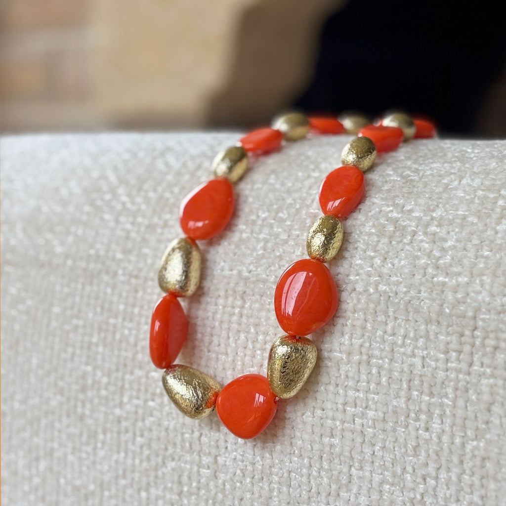 Collier perles résine dorée MAHAUT Atelier Marpo