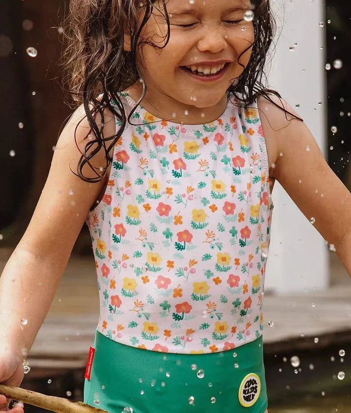 Maillot de bain fille Clover Berry anti-UV une pièce